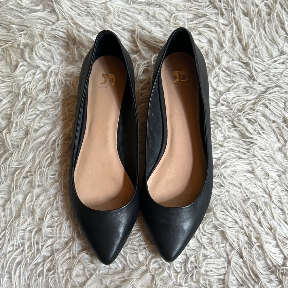 EUC Joe’s Black Leather Flats size 10